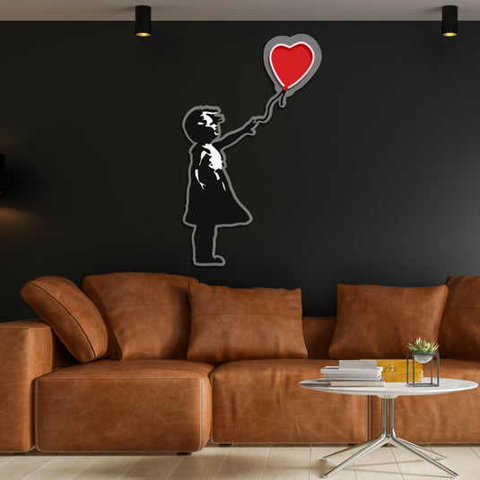 Banksy Girl With A Balloon - NEON.ART