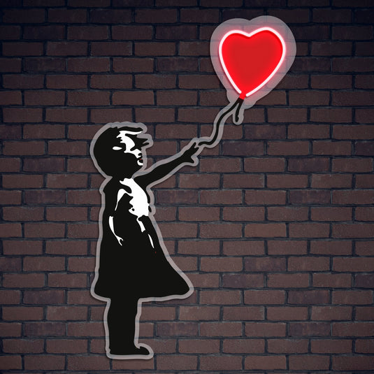 Banksy Girl With A Balloon - NEON.ART